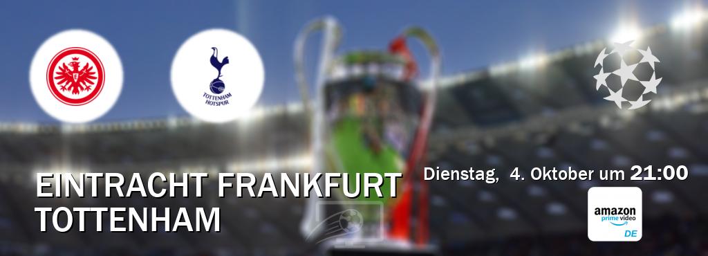 Das Spiel zwischen Eintracht Frankfurt und Tottenham wird am Dienstag,  4. Oktober um  21:00, live vom Amazon Prime DE übertragen.