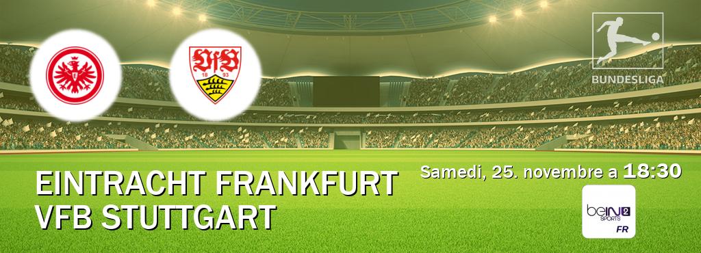Match entre Eintracht Frankfurt et VfB Stuttgart en direct à la beIN Sports 2 (samedi, 25. novembre a  18:30).