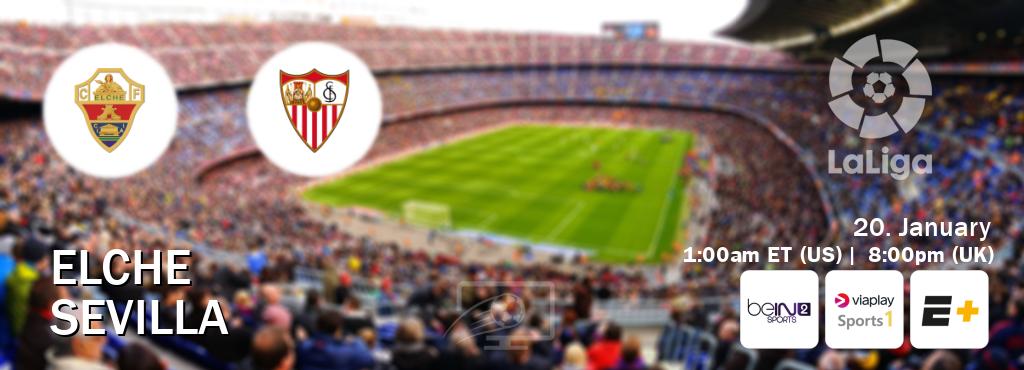 You can watch game live between Elche and Sevilla on beIN SPORTS 2(AU), Viaplay Sports 1(UK), ESPN+(US).