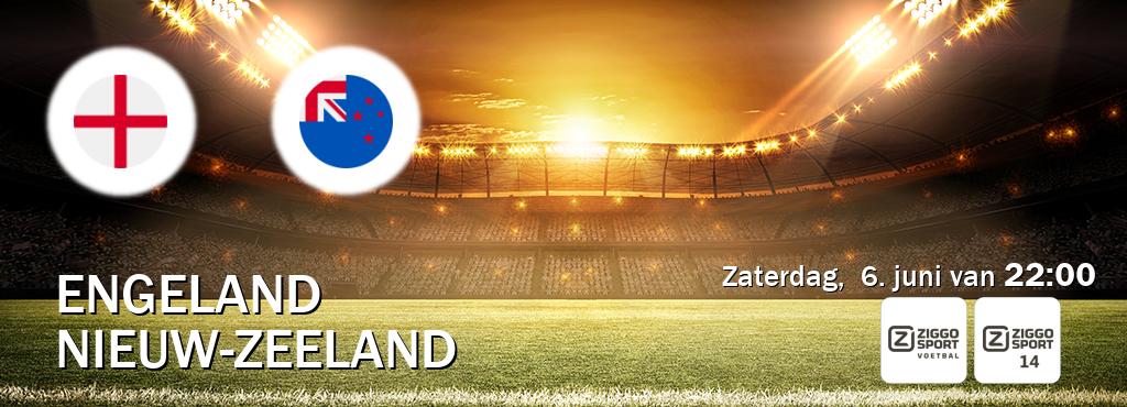 Wedstrijd tussen Engeland en Nieuw-Zeeland live op tv bij Ziggo Sport, Ziggo Sport 14 (zaterdag,  6. juni van  22:00).