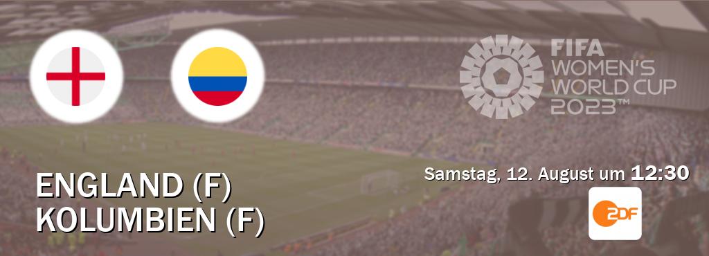 Das Spiel zwischen England (F) und Kolumbien (F) wird am Samstag, 12. August um  12:30, live vom ZDF übertragen.