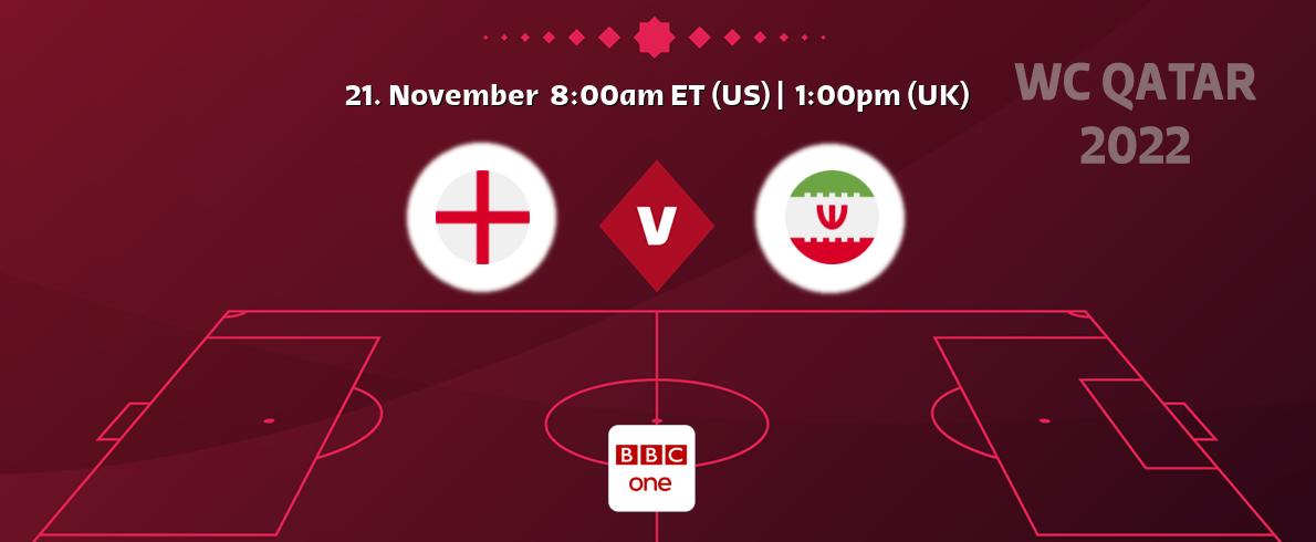 You can watch game live between England and Iran on BBC One.