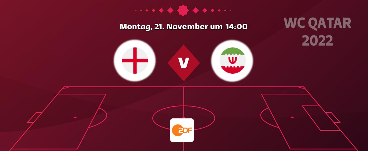 Das Spiel zwischen England und Iran wird am Montag, 21. November um  14:00, live vom ZDF übertragen.
