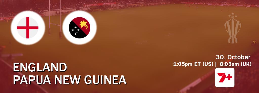You can watch game live between England and Papua New Guinea on 7plus Sport(AU).