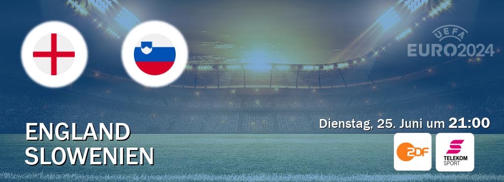 Das Spiel zwischen England und Slowenien wird am Dienstag, 25. Juni um  21:00, live vom ZDF und Magenta Sport übertragen.