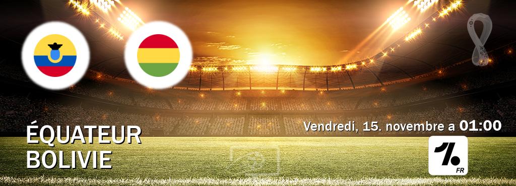 Match entre Équateur et Bolivie en direct à la OneFootball France (vendredi, 15. novembre a  01:00).