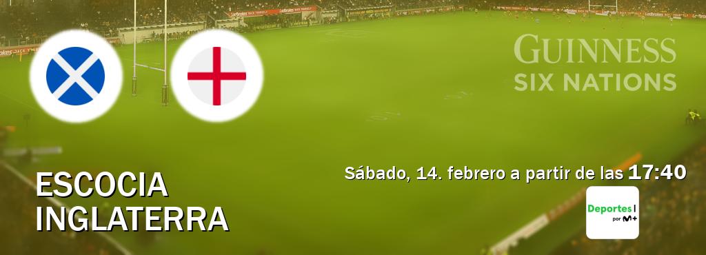 El partido entre Escocia y Inglaterra será retransmitido por Movistar Deportes (sábado, 14. febrero a partir de las  17:40).