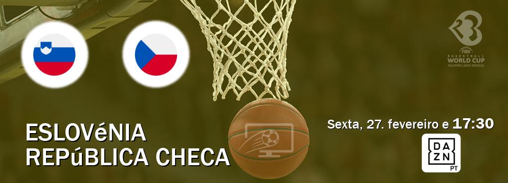 Jogo entre Eslovénia e República Checa tem emissão DAZN (sexta, 27. fevereiro e  17:30).