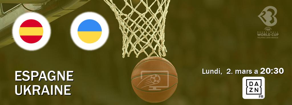 Match entre Espagne et Ukraine en direct à la DAZN (lundi,  2. mars a  20:30).