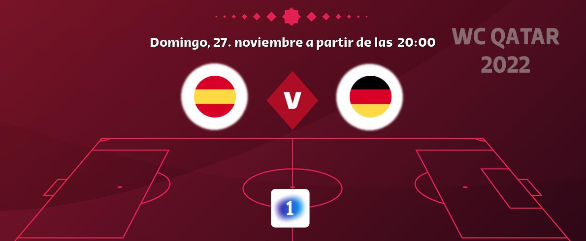El partido entre España y Alemania será retransmitido por LA 1 (domingo, 27. noviembre a partir de las  20:00).