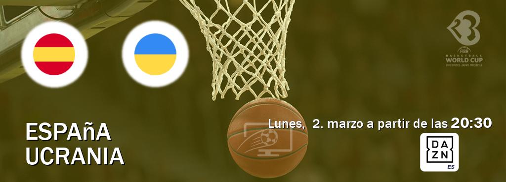 El partido entre España y Ucrania será retransmitido por DAZN España (lunes, 2. marzo a partir de las 20:30). El partido entre España y Ucrania será retransmitido por DAZN España (lunes, 2. marzo a partir de las 20:30).