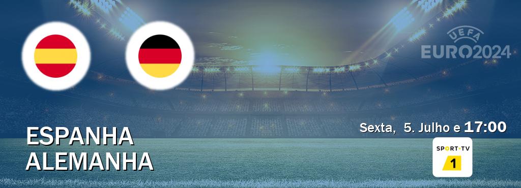 Jogo entre Espanha e Alemanha tem emissão Sport TV 1 (Sexta,  5. Julho e  17:00).