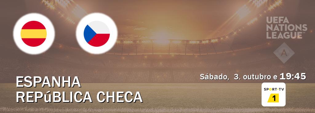 Jogo entre Espanha e República Checa tem emissão Sport TV 1 (sábado, 3. outubro e 19:45). Jogo entre Espanha e República Checa tem emissão Sport TV 1 (sábado, 3. outubro e 19:45).