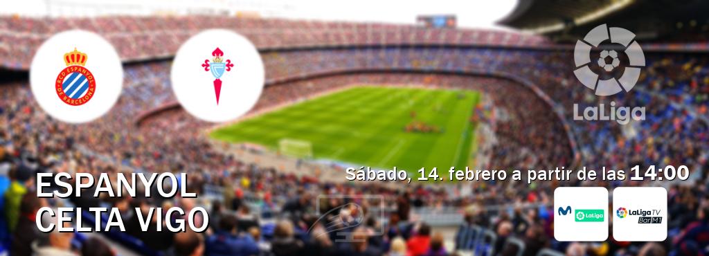 El partido entre Espanyol y Celta Vigo será retransmitido por M. LaLiga y La Liga TV Bar M1 (sábado, 14. febrero a partir de las  14:00).