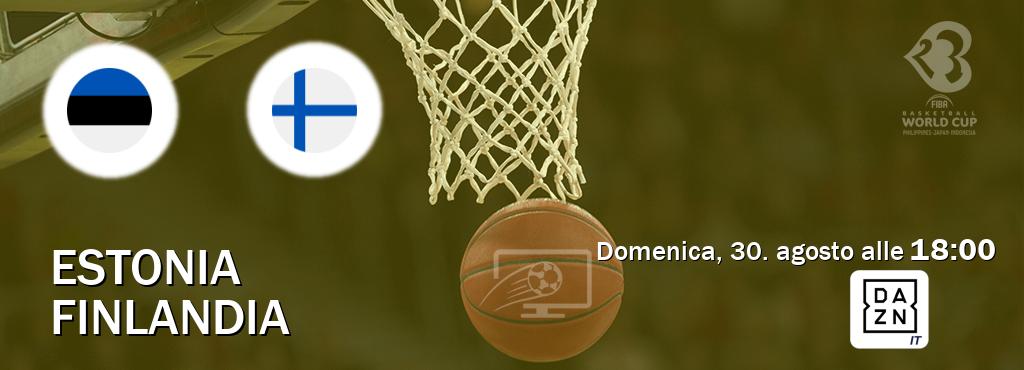 Il match Estonia - Finlandia sarà trasmesso in diretta TV su DAZN Italia (ore 18:00)