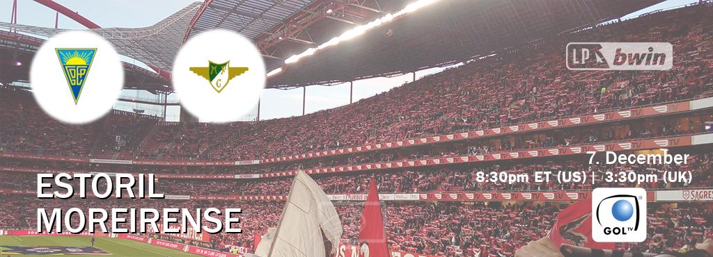 You can watch game live between Estoril and Moreirense on GOL TV(US).