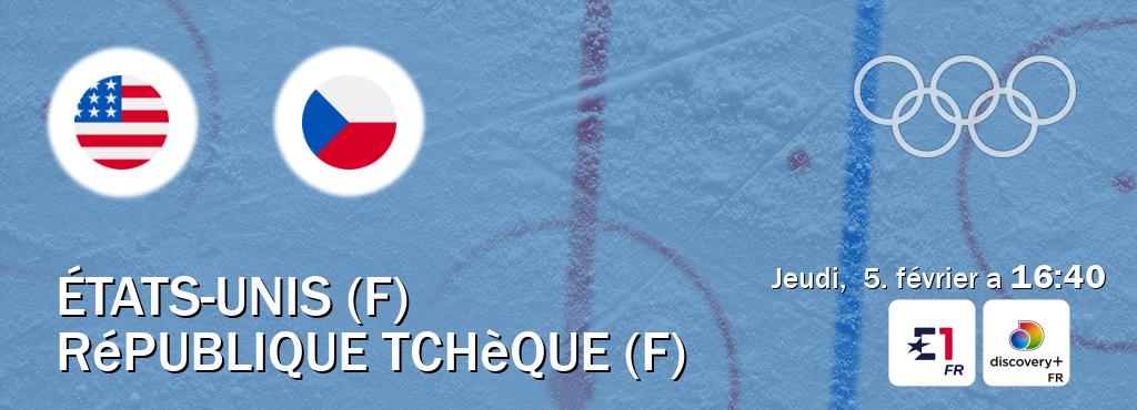 Match entre États-Unis (F) et République Tchèque (F) en direct à la Eurosport 1 et Discovery + (jeudi,  5. février a  16:40).
