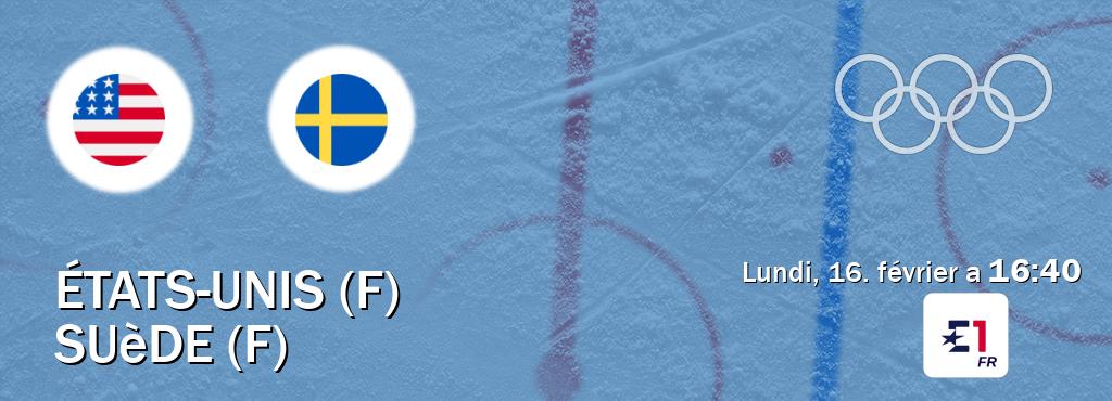 Match entre États-Unis (F) et Suède (F) en direct à la Eurosport 1 (lundi, 16. février a  16:40).