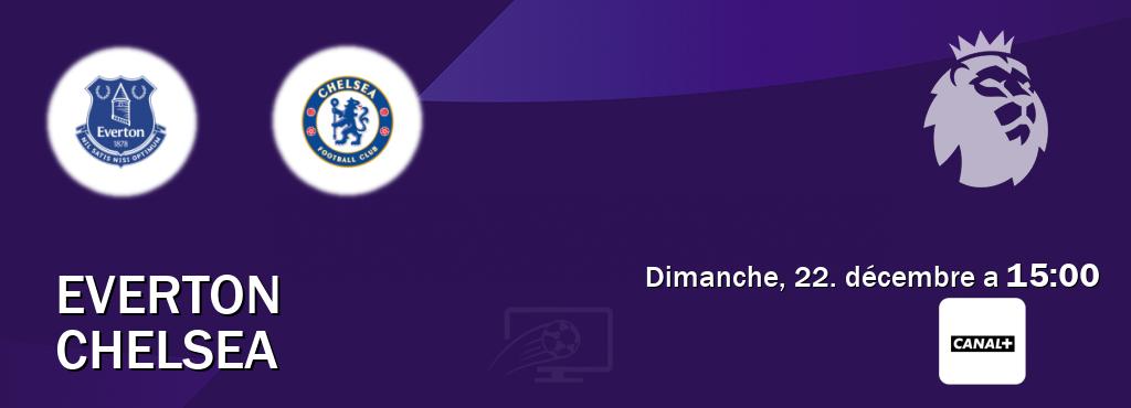 Match entre Everton et Chelsea en direct à la Canal+ (dimanche, 22. décembre a  15:00).