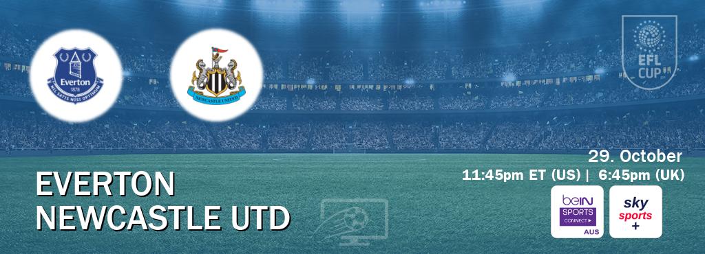 You can watch game live between Everton and Newcastle Utd on beIN Sports Connect(AU) and Sky Sports+(UK).
