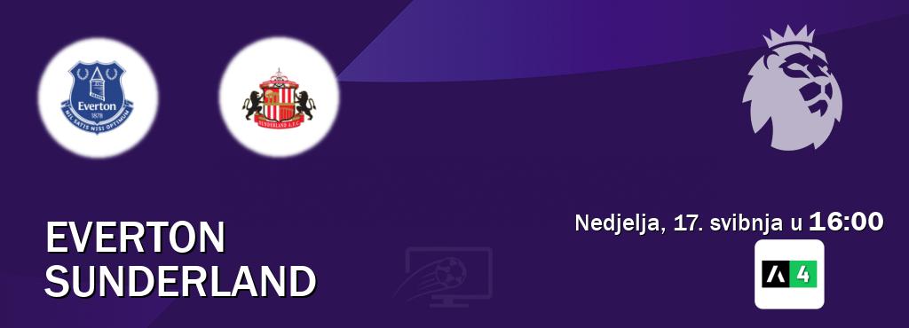 Izravni prijenos utakmice Everton i Sunderland pratite uživo na Arena Sport 4 (nedjelja, 17. svibnja u 16:00). Izravni prijenos utakmice Everton i Sunderland pratite uživo na Arena Sport 4 (nedjelja, 17. svibnja u 16:00).