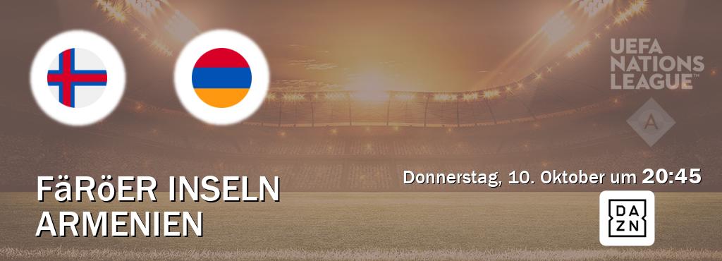 Das Spiel zwischen Färöer Inseln und Armenien wird am Donnerstag, 10. Oktober um  20:45, live vom DAZN übertragen.