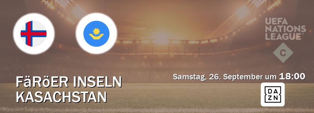 Das Spiel zwischen Färöer Inseln und Kasachstan wird am Samstag, 26. September um  18:00, live vom DAZN übertragen.