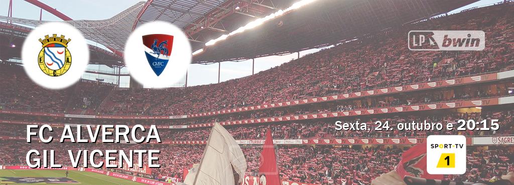 Jogo entre FC Alverca e Gil Vicente tem emissão Sport TV 1 (sexta, 24. outubro e  20:15).