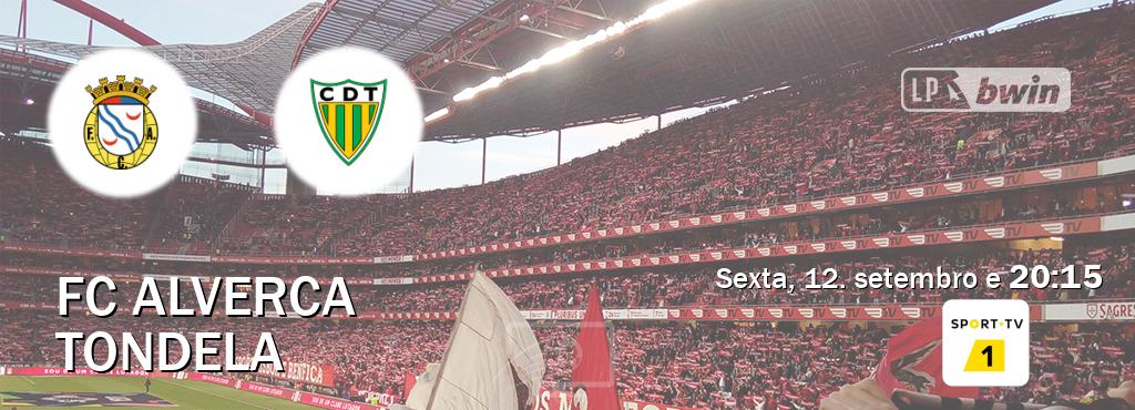 Jogo entre FC Alverca e Tondela tem emissão Sport TV 1 (sexta, 12. setembro e  20:15).