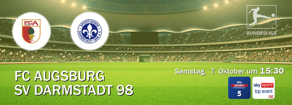 Das Spiel zwischen FC Augsburg und SV Darmstadt 98 wird am Samstag,  7. Oktober um  15:30, live vom Sky Bundesliga 5 und Sky Sport Top Event übertragen.