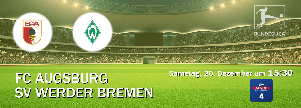 Das Spiel zwischen FC Augsburg und SV Werder Bremen wird am Samstag, 20. Dezember um  15:30, live vom Sky Bundesliga 4 übertragen.