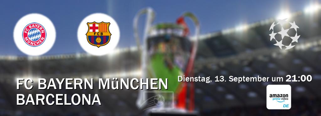 Das Spiel zwischen FC Bayern München und Barcelona wird am Dienstag, 13. September um  21:00, live vom Amazon Prime DE übertragen.