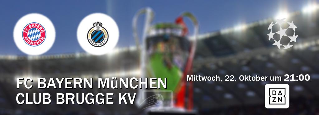 Das Spiel zwischen FC Bayern München und Club Brugge KV wird am Mittwoch, 22. Oktober um 21:00, live vom DAZN übertragen. Das Spiel zwischen FC Bayern München und Club Brugge KV wird am Mittwoch, 22. Oktober um 21:00, live vom DAZN übertragen.
