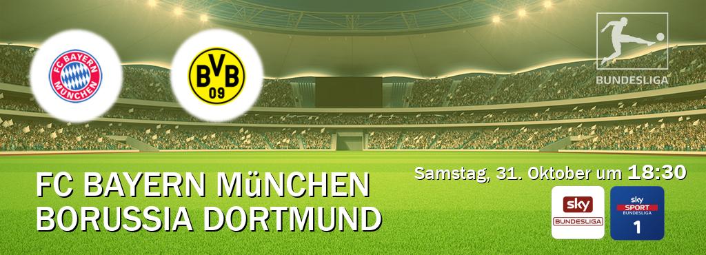 Das Spiel zwischen FC Bayern München und Borussia Dortmund wird am Samstag, 31. Oktober um  18:30, live vom Sky Bundesliga und Sky Bundesliga 1 übertragen.