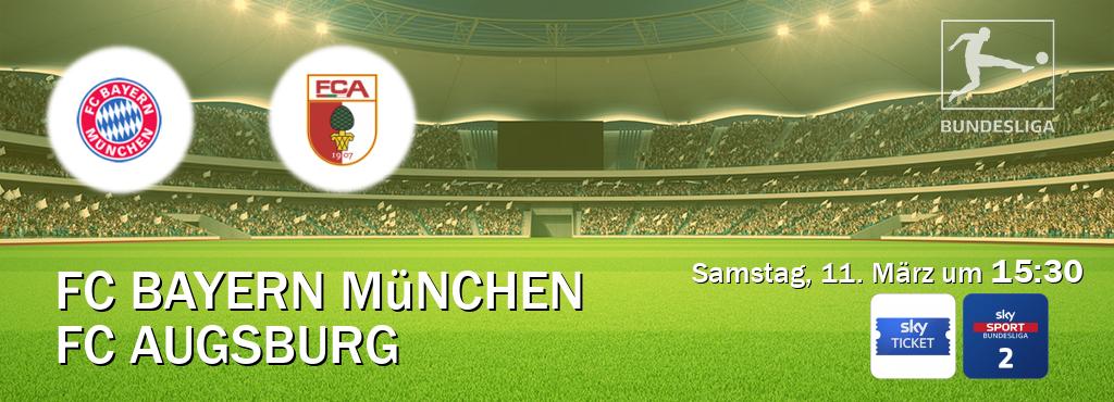 Das Spiel zwischen FC Bayern München und FC Augsburg wird am Samstag, 11. März um  15:30, live vom Sky Ticket und Sky Bundesliga 2 übertragen.
