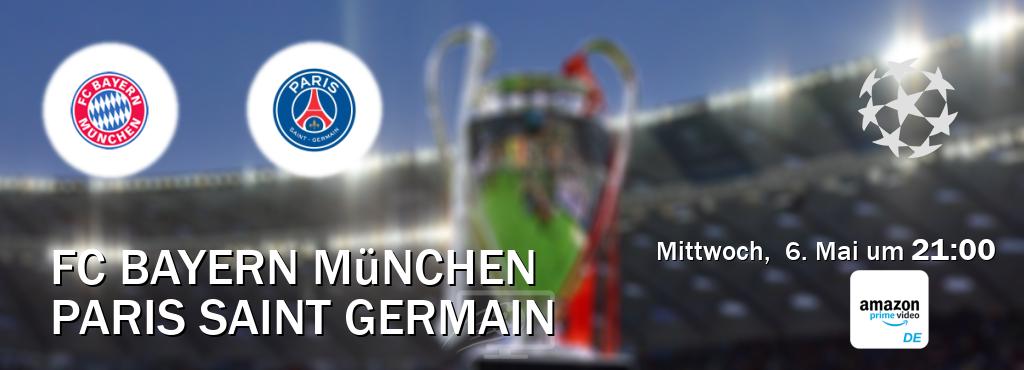 Das Spiel zwischen FC Bayern München und Paris Saint Germain wird am Mittwoch,  6. Mai um  21:00, live vom Amazon Prime DE übertragen.
