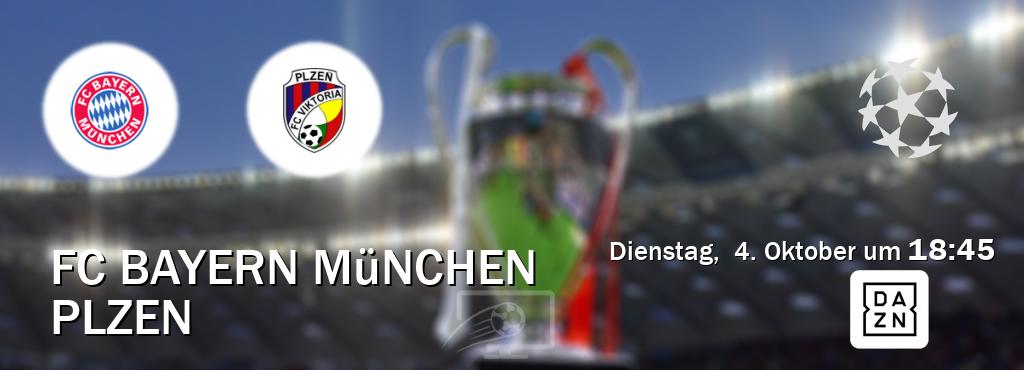 Das Spiel zwischen FC Bayern München und Plzen wird am Dienstag,  4. Oktober um  18:45, live vom DAZN übertragen.