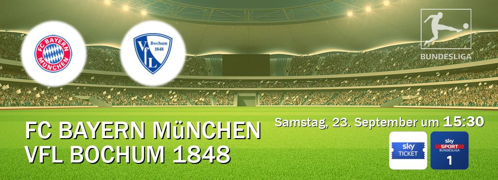 Das Spiel zwischen FC Bayern München und VfL Bochum 1848 wird am Samstag, 23. September um  15:30, live vom Sky Ticket und Sky Bundesliga 1 übertragen.