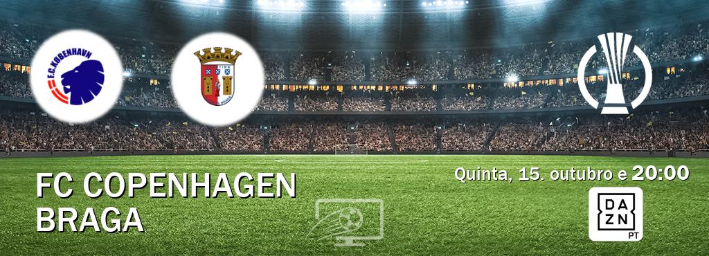 Jogo entre FC Copenhagen e Braga tem emissão DAZN (quinta, 15. outubro e  20:00).