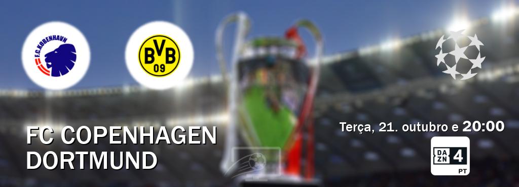 Jogo entre FC Copenhagen e Dortmund tem emissão DAZN Eleven 4 (terça, 21. outubro e  20:00).