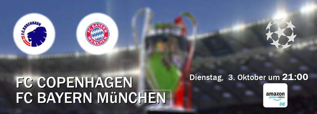 Das Spiel zwischen FC Copenhagen und FC Bayern München wird am Dienstag,  3. Oktober um  21:00, live vom Amazon Prime DE übertragen.