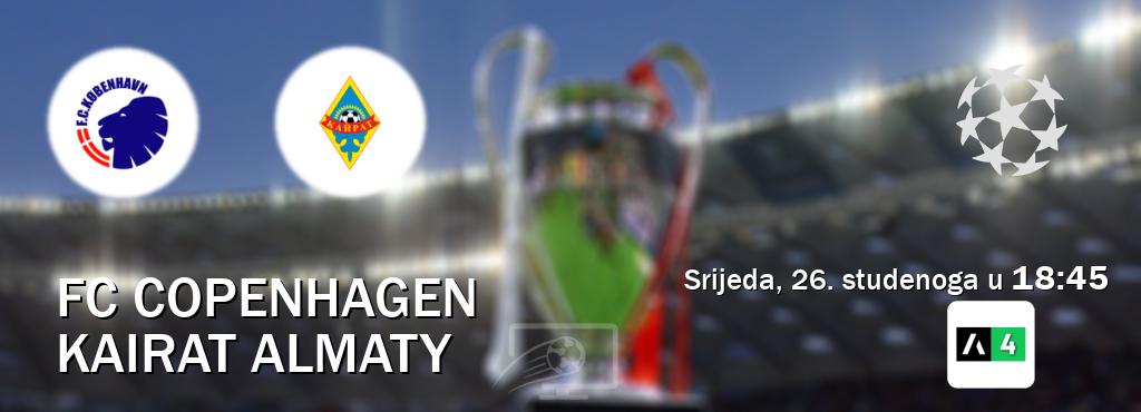 Izravni prijenos utakmice FC Copenhagen i Kairat Almaty pratite uživo na Arena Sport 4 (srijeda, 26. studenoga u 18:45). Izravni prijenos utakmice FC Copenhagen i Kairat Almaty pratite uživo na Arena Sport 4 (srijeda, 26. studenoga u 18:45).