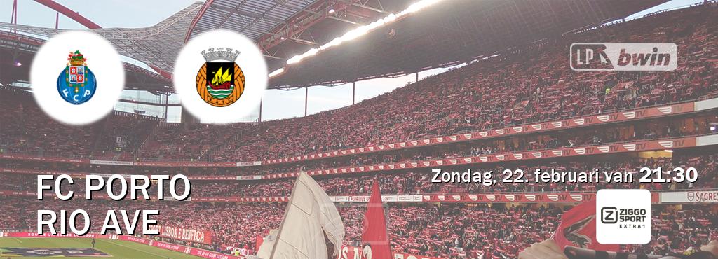 Wedstrijd tussen FC Porto en Rio Ave live op tv bij Ziggo Sport 5 (zondag, 22. februari van 21:30). Wedstrijd tussen FC Porto en Rio Ave live op tv bij Ziggo Sport 5 (zondag, 22. februari van 21:30).