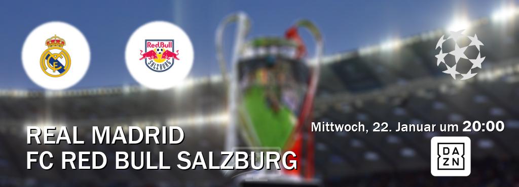 Das Spiel zwischen Real Madrid und FC Red Bull Salzburg wird am Mittwoch, 22. Januar um  20:00, live vom DAZN übertragen.