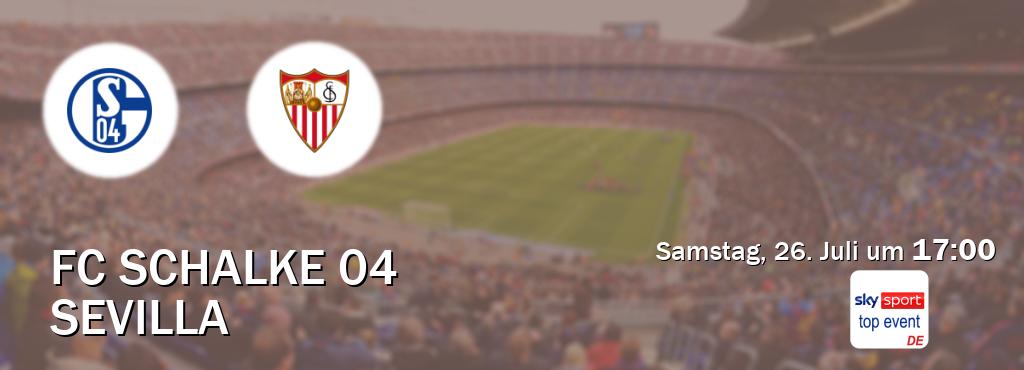 Das Spiel zwischen FC Schalke 04 und Sevilla wird am Samstag, 26. Juli um  17:00, live vom Sky Sport Top Event übertragen.