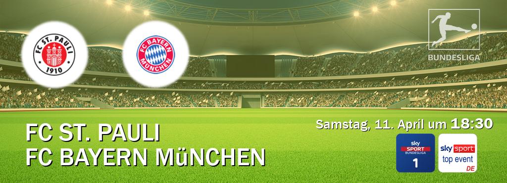 Das Spiel zwischen FC St. Pauli und FC Bayern München wird am Samstag, 11. April um  18:30, live vom Sky Bundesliga 1 und Sky Sport Top Event übertragen.