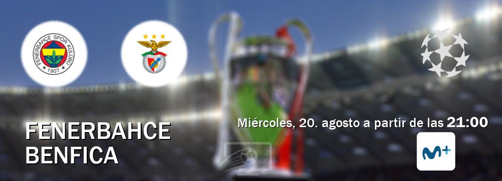 El partido entre Fenerbahce y Benfica será retransmitido por Movistar Liga de Campeones (miércoles, 20. agosto a partir de las 21:00). El partido entre Fenerbahce y Benfica será retransmitido por Movistar Liga de Campeones (miércoles, 20. agosto a partir de las 21:00).