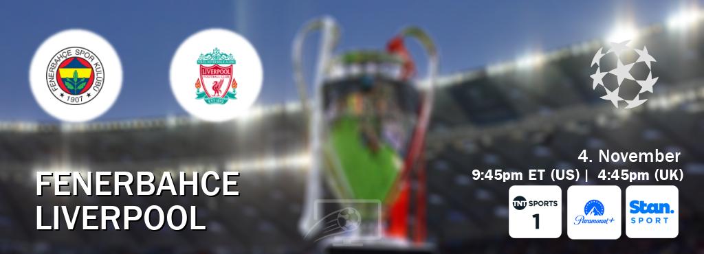 You can watch game live between Fenerbahce and Liverpool on TNT Sports 1(UK), Paramount+(US), Stan Sport(AU). You can watch game live between Fenerbahce and Liverpool on TNT Sports 1(UK), Paramount+(US), Stan Sport(AU).