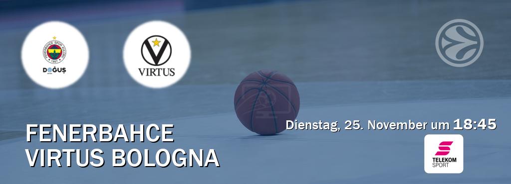 Das Spiel zwischen Fenerbahce und Virtus Bologna wird am Dienstag, 25. November um 18:45, live vom Magenta Sport übertragen. Das Spiel zwischen Fenerbahce und Virtus Bologna wird am Dienstag, 25. November um 18:45, live vom Magenta Sport übertragen.
