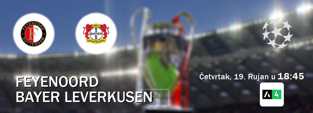 Izravni prijenos utakmice Feyenoord i Bayer Leverkusen pratite uživo na Arena Sport 4 (Četvrtak, 19. Rujan u  18:45).